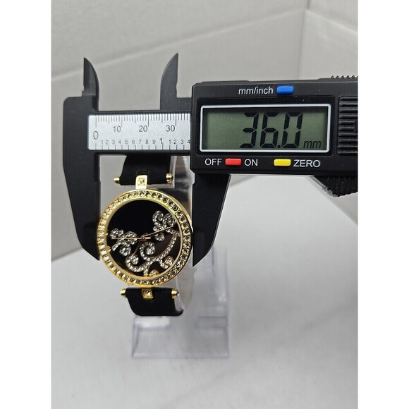 Womens Adrienne Couture Collection Gold Tone Crystal Dial Watch New Battery main image 9
